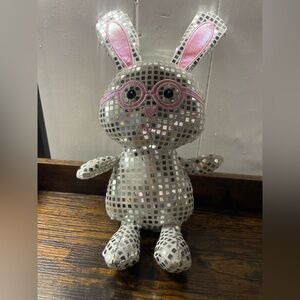 Sparkling Silver and Pink Bunny Party Decor